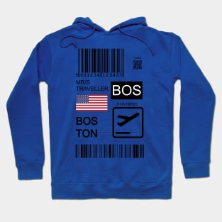 Boston USA travel ticket Hoodie